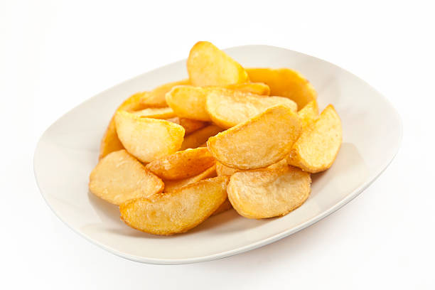 istock Fried potato wedges isolated with clipping path 490378169