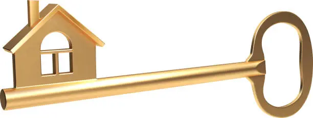 Vector illustration of Golden key, vector illustration