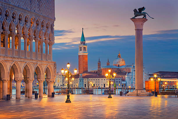 Venice. Image of St. Mark's square in Venice during sunrise. venice stock pictures, royalty-free photos & images