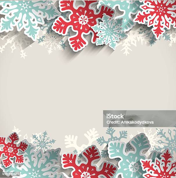 Christmas Background With Snowflakes Winter Concept Illustration Stock Illustration - Download Image Now