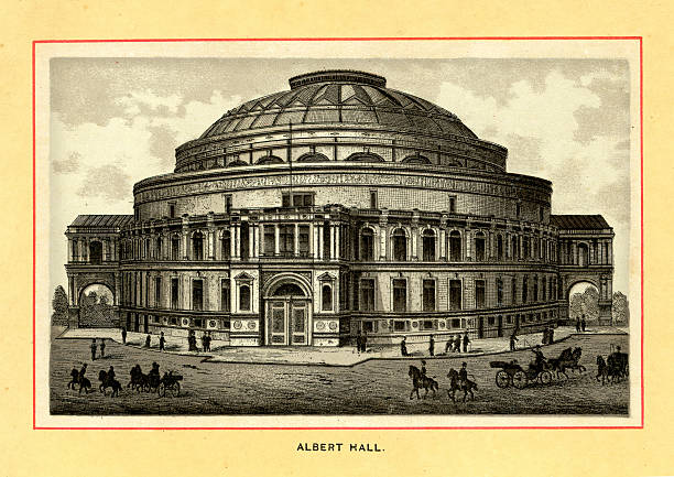 victorian londoner royal albert hall - national concert hall stock-grafiken, -clipart, -cartoons und -symbole