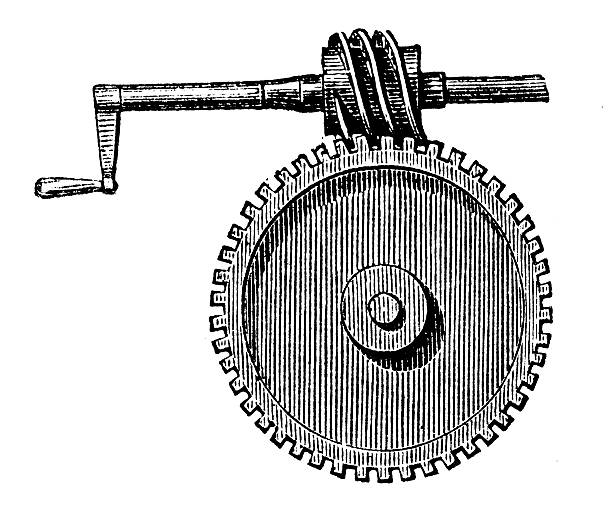 Antique illustration of gear mechanism