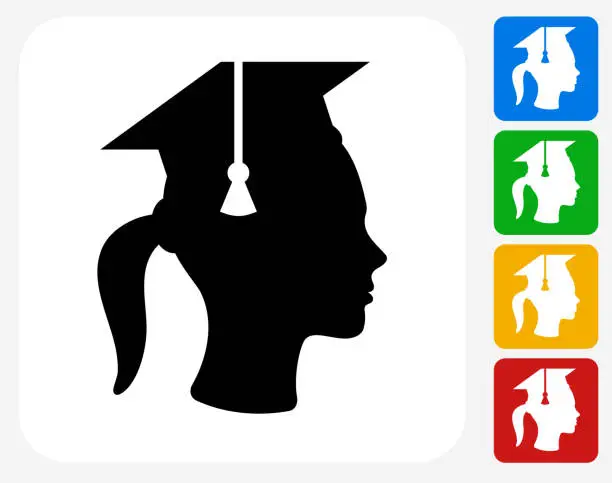 Vector illustration of Graduation Icon Flat Graphic Design