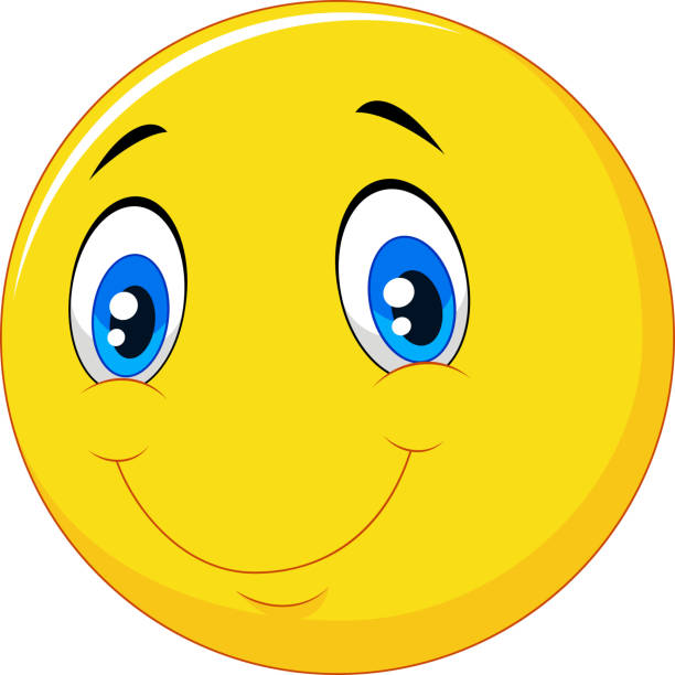 Happy Smile Face Emoticon On White Background Stock Illustration