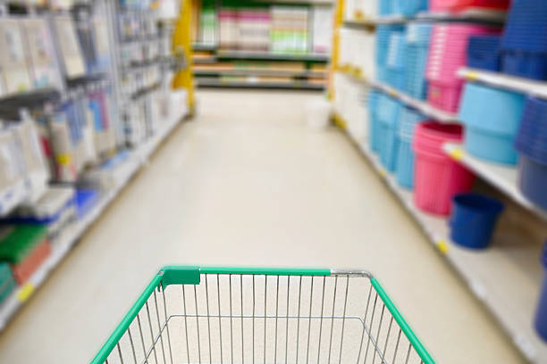 istock cart in blurry defocused supermarket 490398810