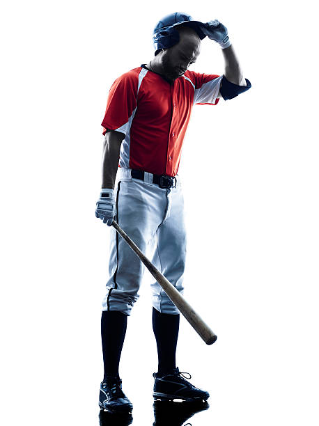 man 野球選手シルエット絶縁型 - baseball baseballs ball isolated ストックフォトと画像