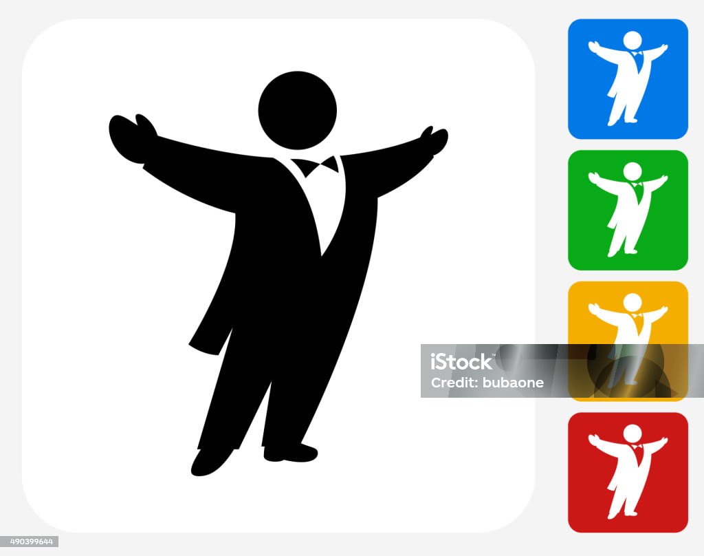 Opera Singer Icon Flat Graphic Design Opera Singer Icon. This 100% royalty free vector illustration features the main icon pictured in black inside a white square. The alternative color options in blue, green, yellow and red are on the right of the icon and are arranged in a vertical column. 2015 stock vector