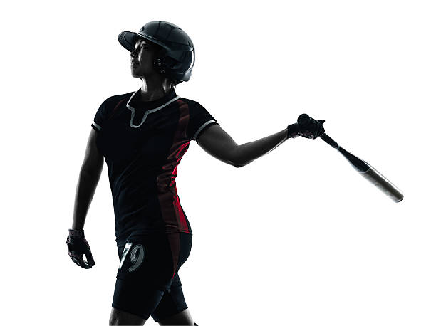istock woman playing softball players silhouette isolated 490400384