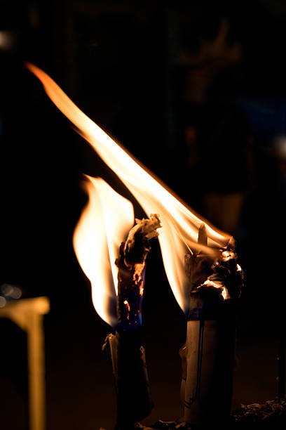 istock Close up view of the candles burning brightly 490400458