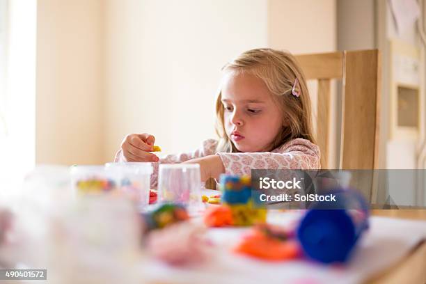 Getting Creative With Play Dough Stock Photo - Download Image Now - 2015, 4-5 Years, Art