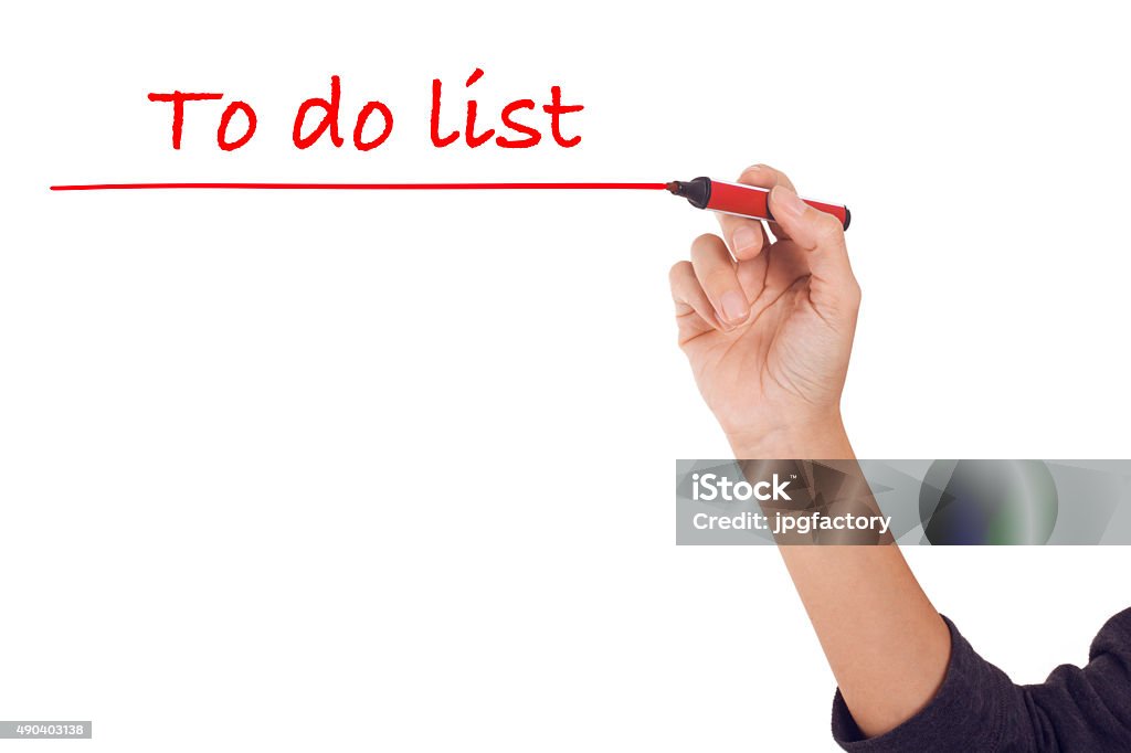 writing to do list female hand writing to do list Artist Stock Photo