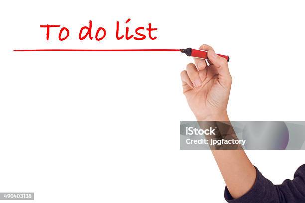 Writing To Do List Stock Photo - Download Image Now - Artist, Signing, 2015