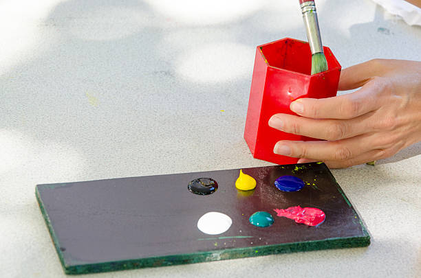 istock Painting workplace for children 490425330