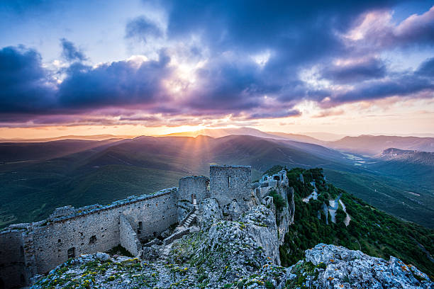 Chateau Peyrepertuse at sunrise