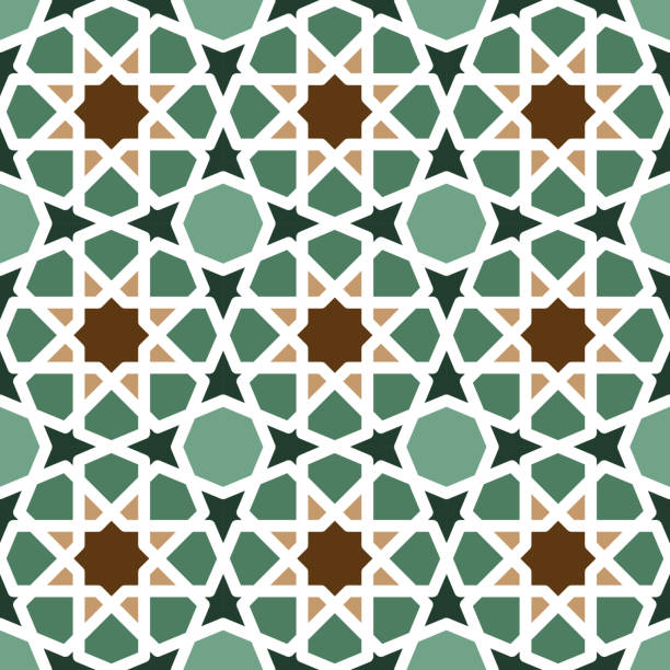 Seamless geometric tiling pattern Seamless geometric girih pattern. Inspired by old ornaments interlace format stock illustrations