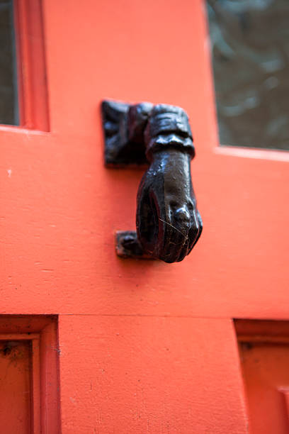 istock Old Entrance Door with knocker 490427920