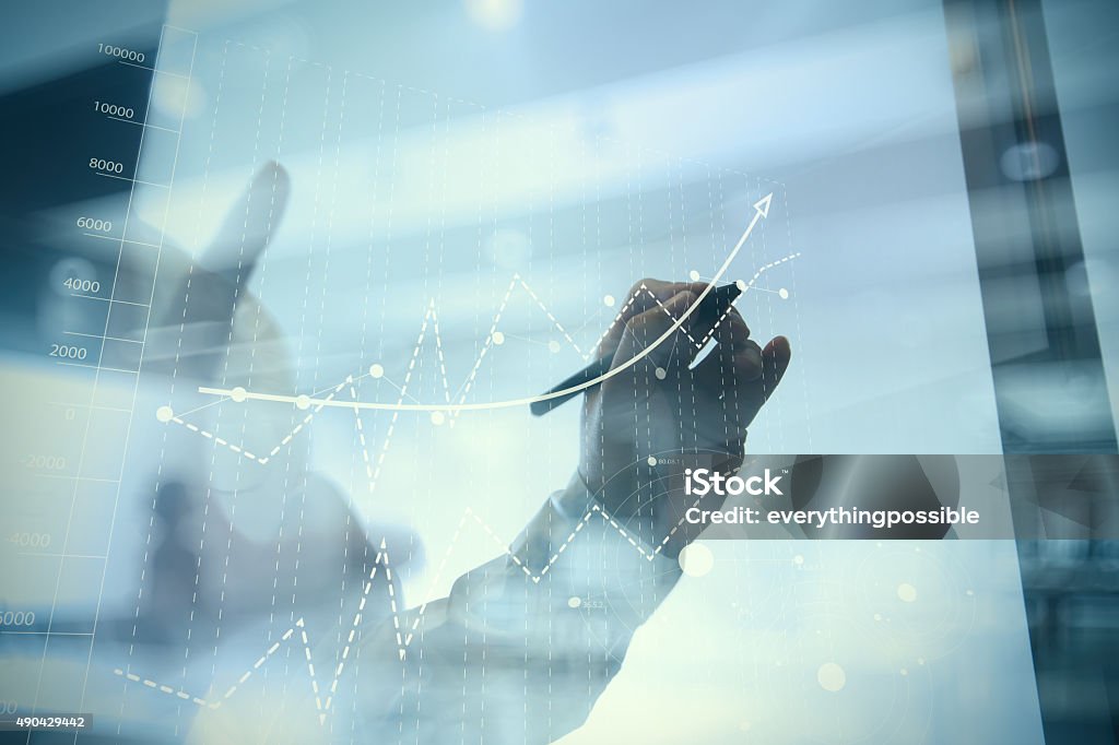 Geschäftsmann hand arbeiten mit neuen modernen computer - Lizenzfrei Finanzwirtschaft und Industrie Stock-Foto