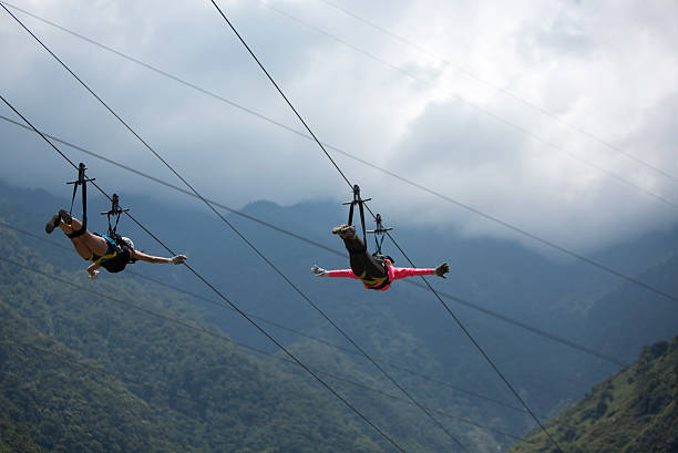 Canopy activities in Banos, Ecuador stock photo