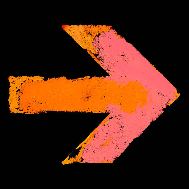 istock Artistic grunge design right arrow sign isolated on black 490432536