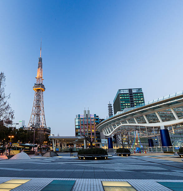 Nagoya, Japan die skyline der Stadt mit Nagoya Tower. – Foto