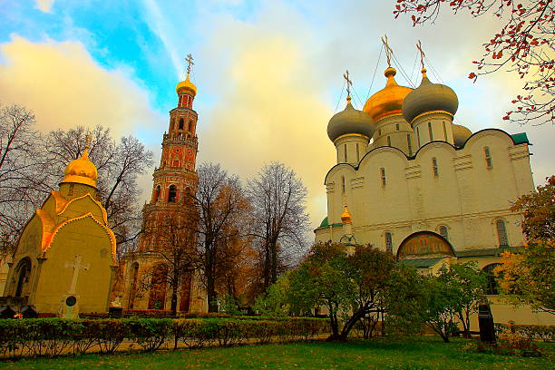 Cathedral of the icon of the Mother of God The Sign, near Red Square. Onion Domes. Moscow, Russia