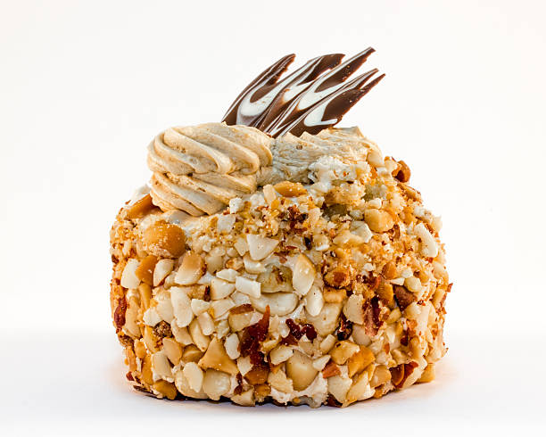 Delicious cake with peanut and cream