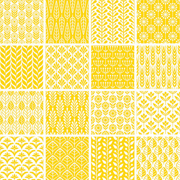 Seamless pattern Seamless floral pattern set wheat backgrounds stock illustrations