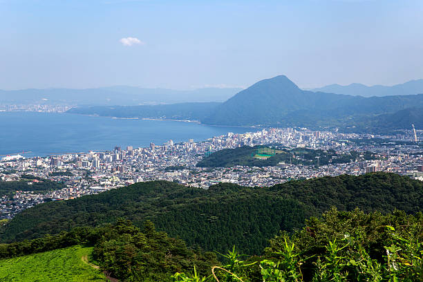 istock Beppu city in Oita, Japan 490439404