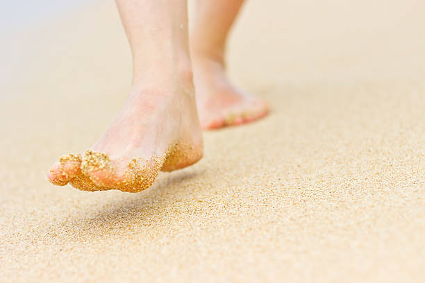 istock People walking on the beach leaving footprints in the sand 490450843