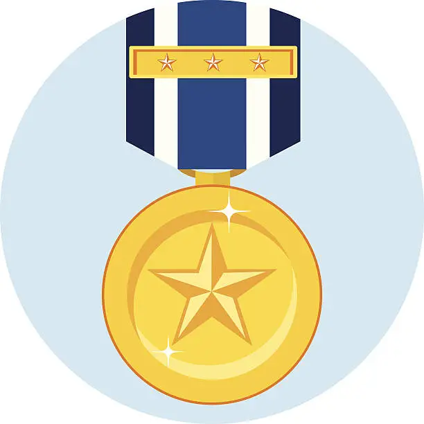 Vector illustration of Vector Military medal