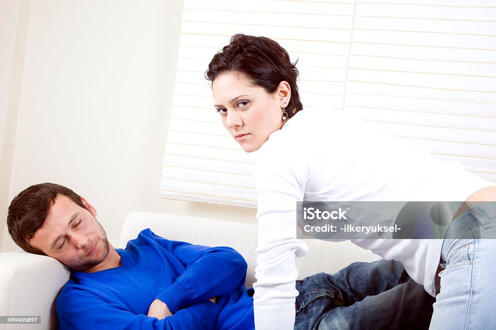 Marital Problems in the Bedroom 20-29 Years Stock Photo