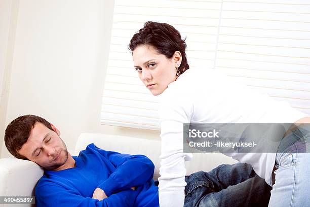 Marital Problems In The Bedroom Stock Photo - Download Image Now - 20-29 Years, Adult, Adults Only