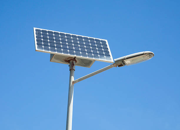 Solar powered street lamp stock photo