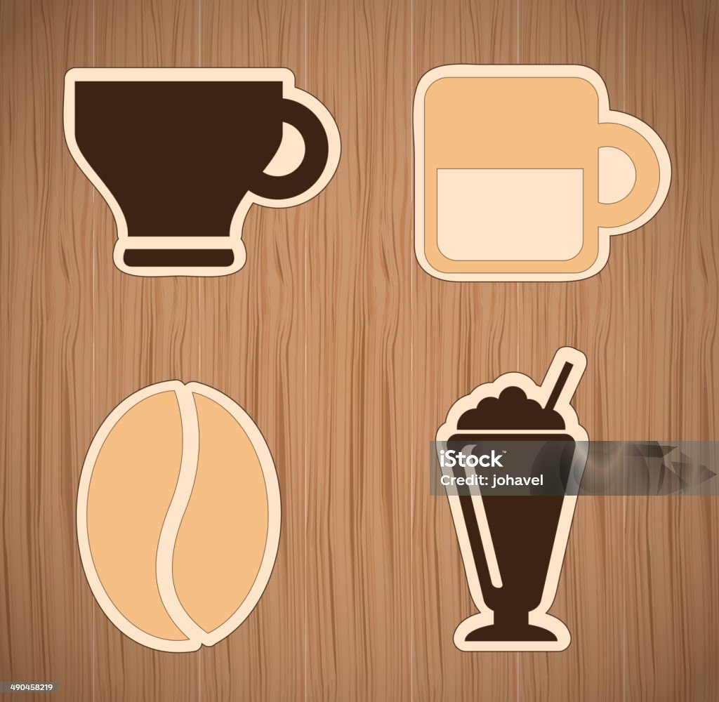 coffee  icons coffee icons over wooden background vector illustration Coffee - Drink stock vector