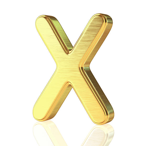istock Gold Alphabet Letter X 490473346