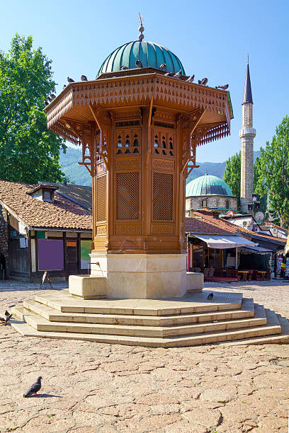 istock Sebilj and street scene, Sarajevo 490474056