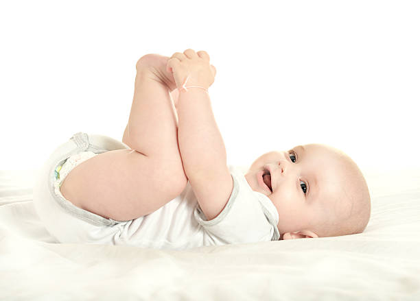 istock Adorable baby boy   on blanket 490474874