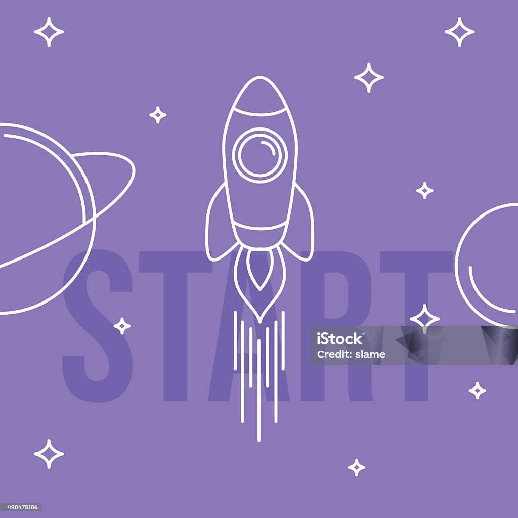 Rocket space vector illustration. Linear design. Start up concep Rocket space vector illustration. Linear design. Start up concept. Missile stock vector