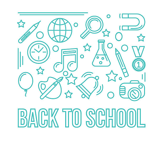 School linear icon. Education design illustration. Back to schoo School linear icon. Education design illustration. Back to school concept. back to schoo stock illustrations