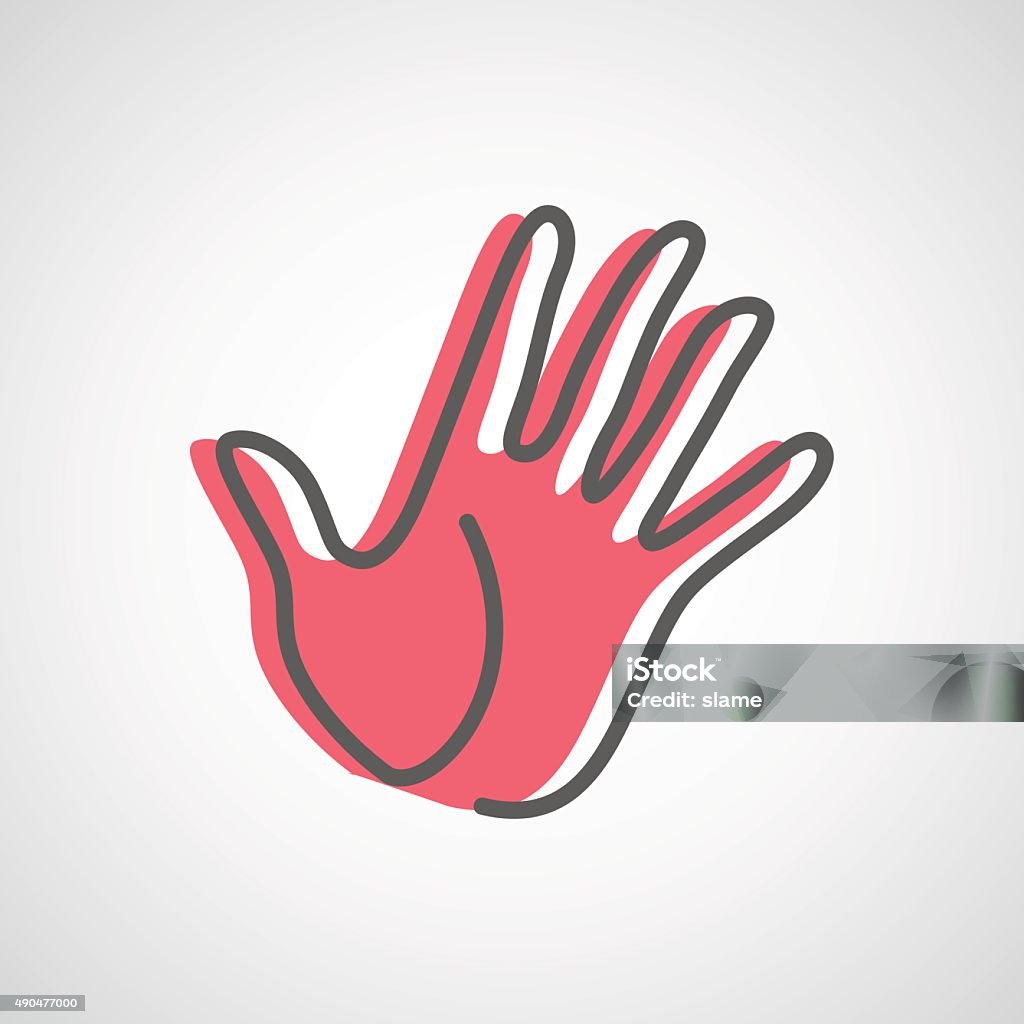 Hand logo design Helping hand silhouette vector logo design template. Five fingers hand creative concept icon. 2015 stock vector