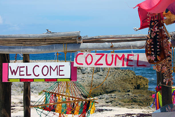 bem-vindo ao cozumel - cozumel imagens e fotografias de stock