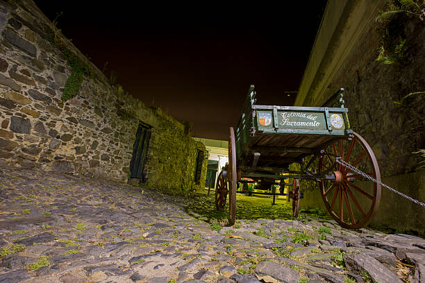 istock Wooden Wagon In Colonia at night 490480450