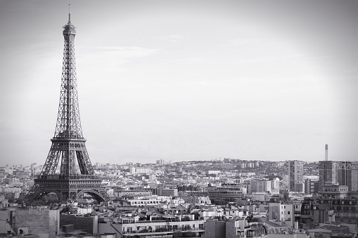 Aerial view of Paris with Eiffel tower during day time, Paris, France