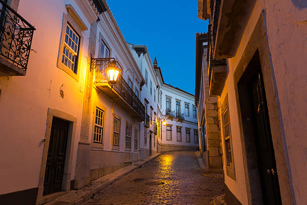 istock Night narrow street 490482494