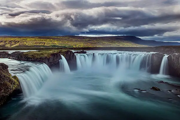 Iceland, Goðafoss, August 2014. Landscape of Godafoss waterfall.