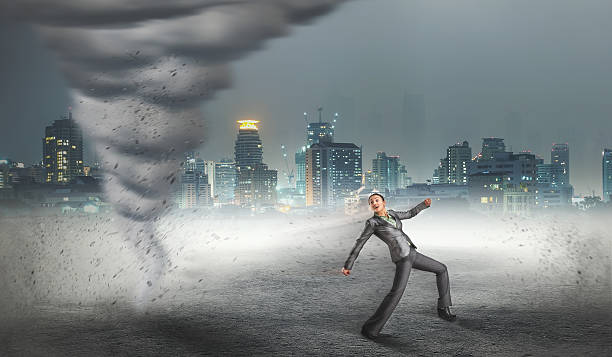 istock Woman running from papers 490482874