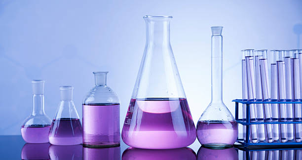 istock Chemical,science and laboratory glassware background 490483582