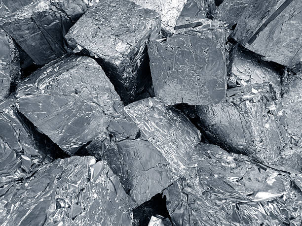 istock Compacted aluminum scraps in recycling plant 490483748
