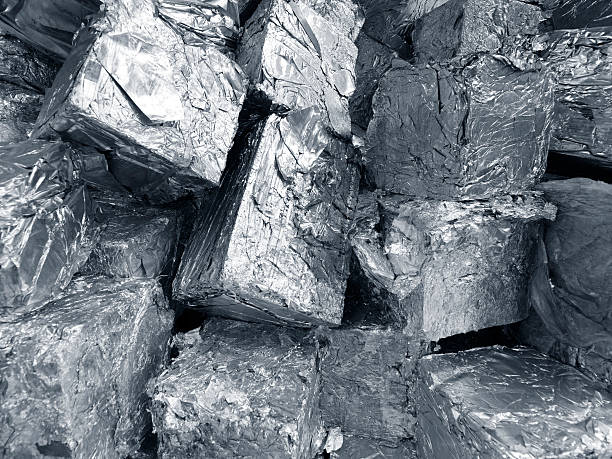 istock Compacted aluminum scraps in recycling plant 490483870