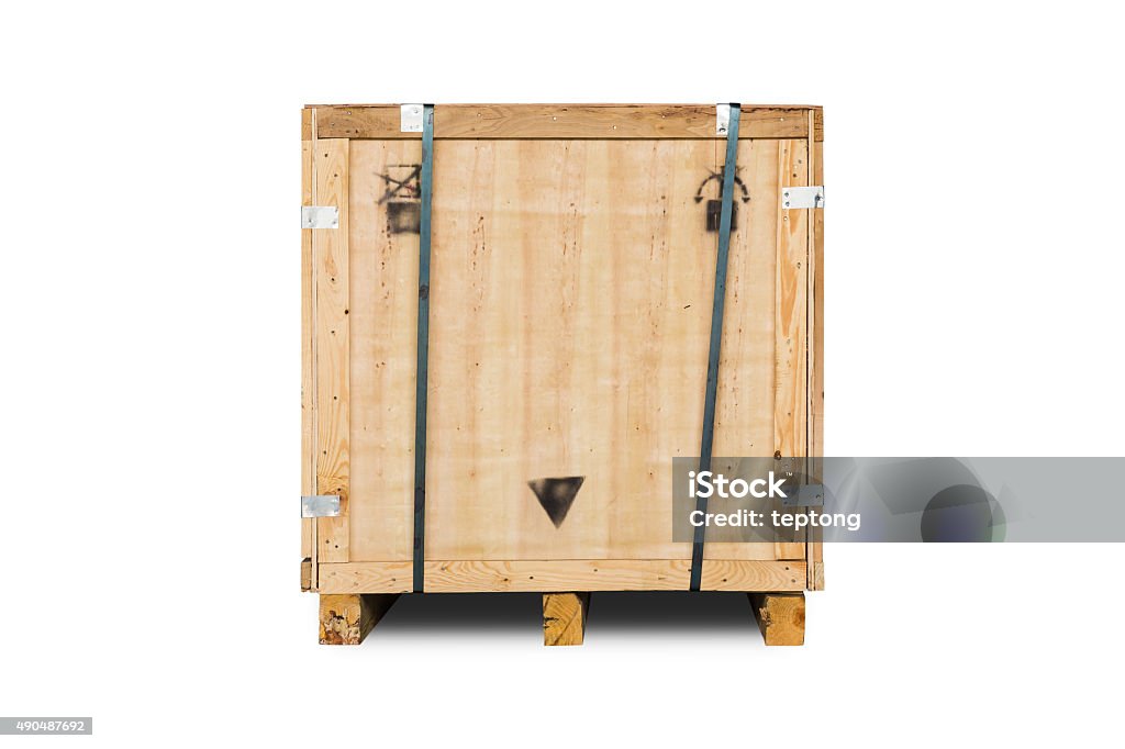 Wooden crate Wooden crate for industry items, isolated on white background with clipping path Crate Stock Photo